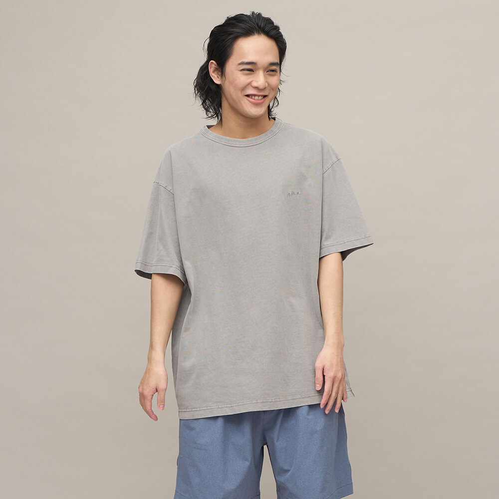 寬版刺繡水洗短TEE