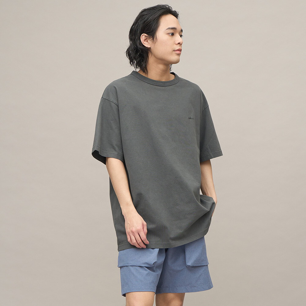 寬版刺繡水洗短TEE