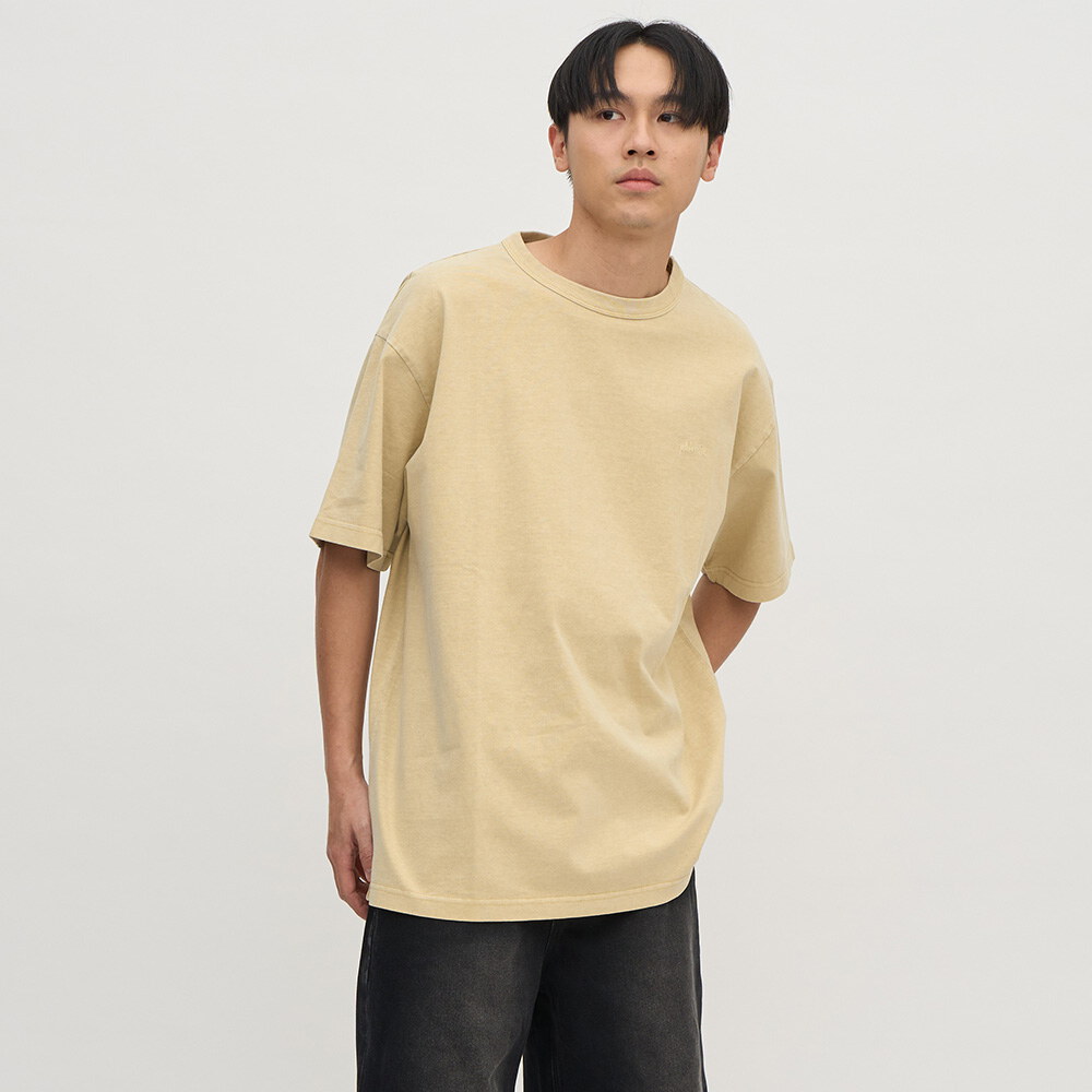 寬版刺繡水洗短TEE