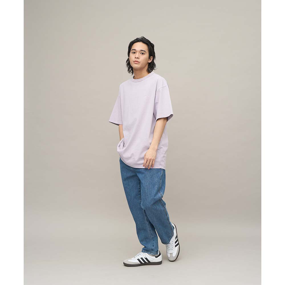 寬版刺繡水洗短袖TEE