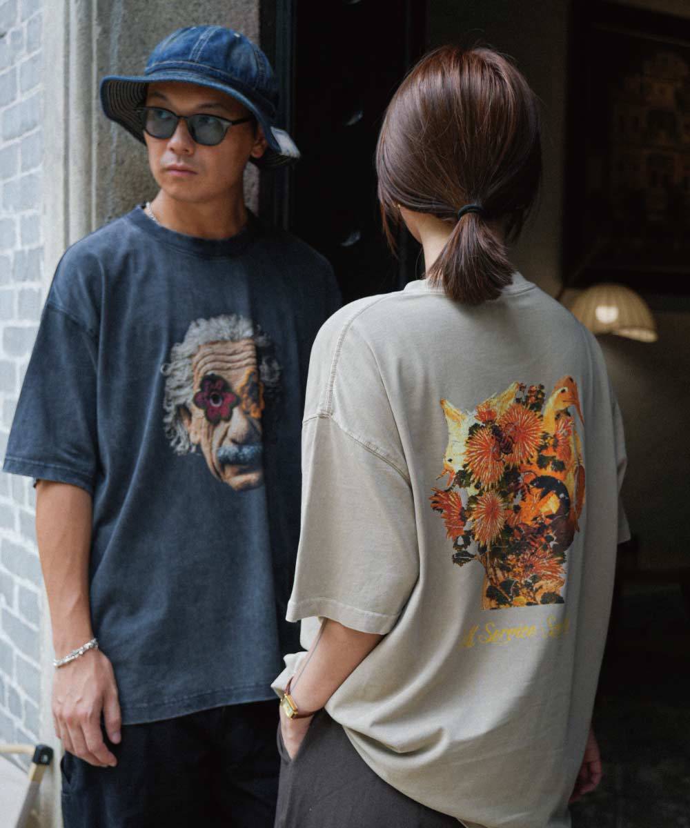 水洗印花上衣 THE HANA-01 WASHED TEE