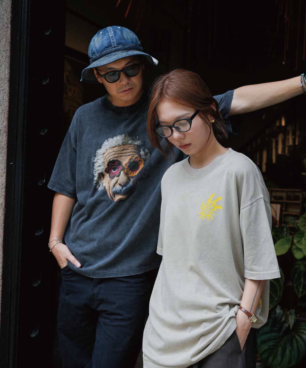水洗印花上衣 THE HANA-01 WASHED TEE