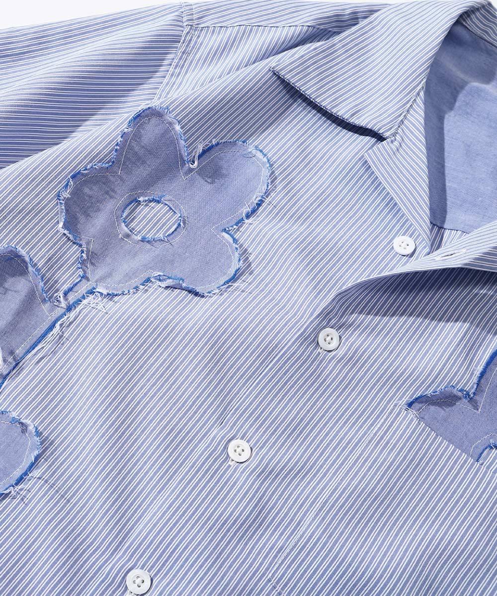 條紋開領襯衫 3S Flower Shirt