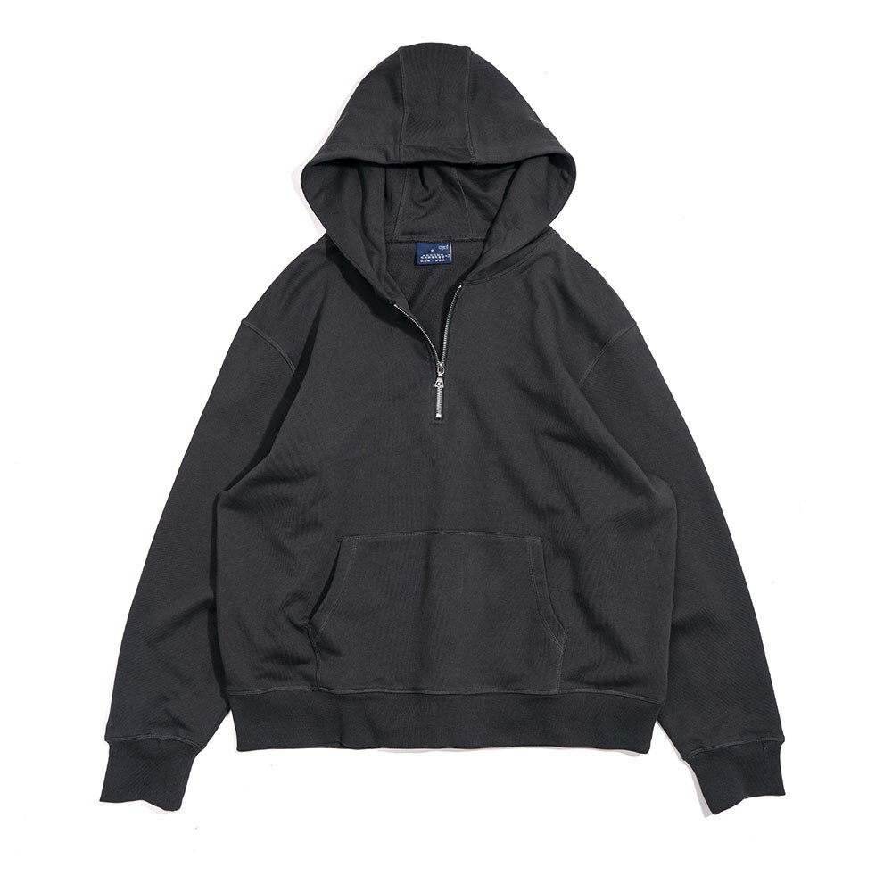 寬鬆短版連帽上衣 Half Zip Hoodie