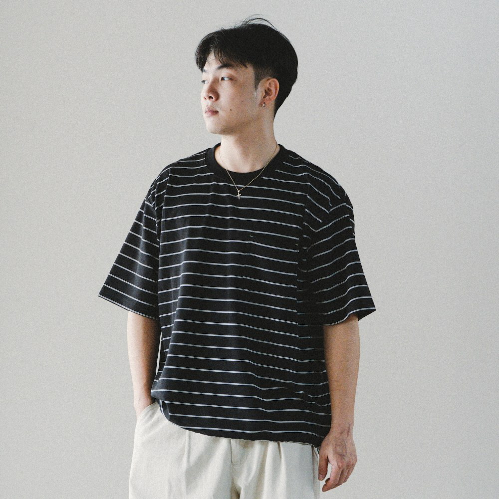 抽繩條紋短Tee Summer Stripe Tee