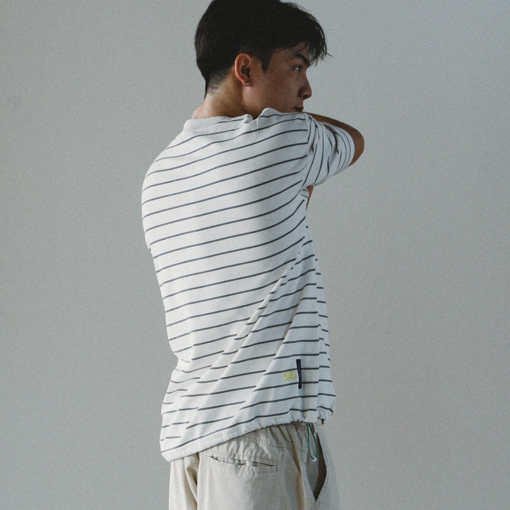 抽繩條紋短Tee Summer Stripe Tee