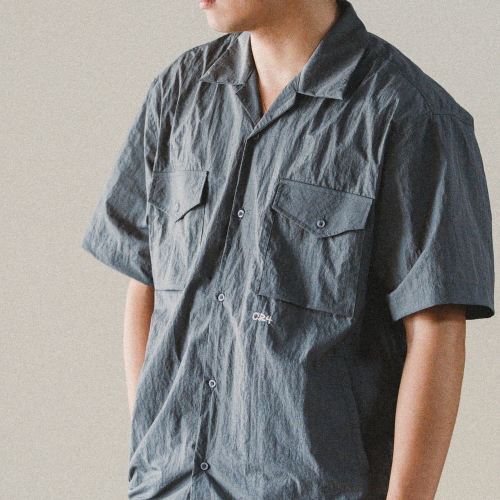 防潑水開領襯衫 Metallic Grid Shirt