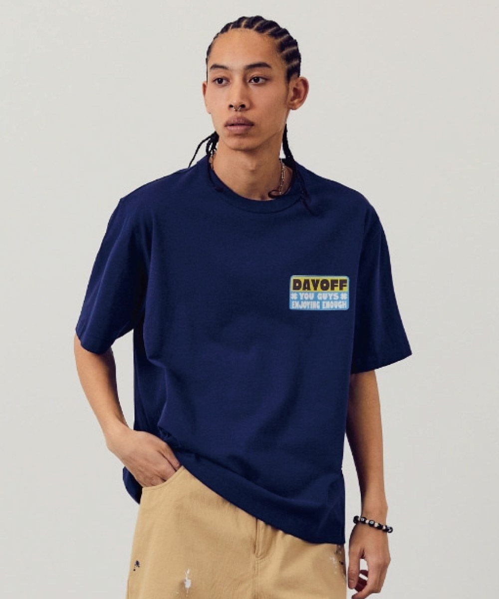 印花短TEE CAUTION HALF SLEEVE