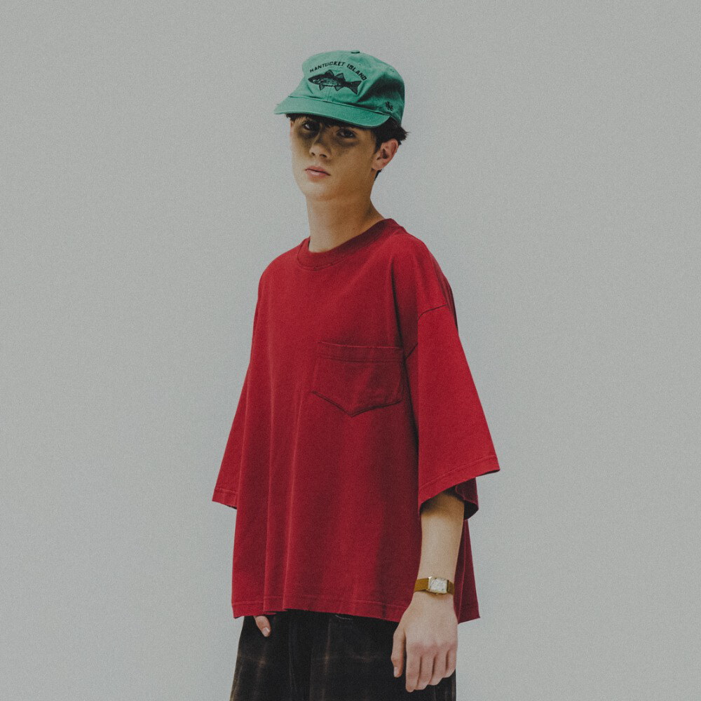 水洗口袋Tee Washed Wide Pocket Crop Tee