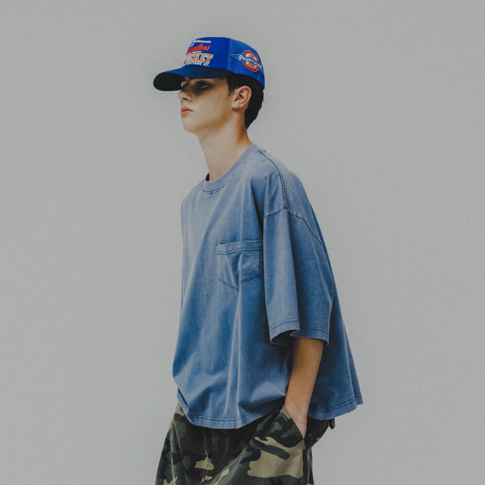 水洗口袋Tee Washed Wide Pocket Crop Tee