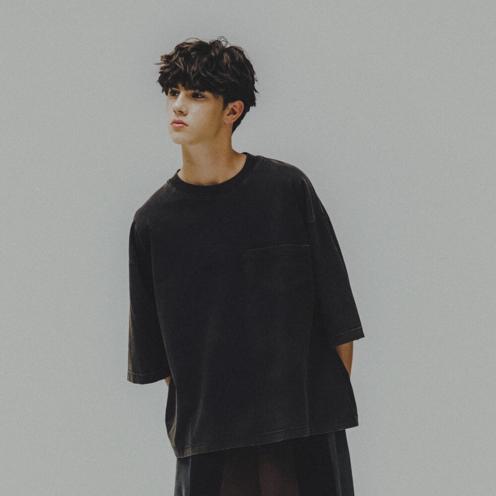 水洗口袋Tee Washed Wide Pocket Crop Tee