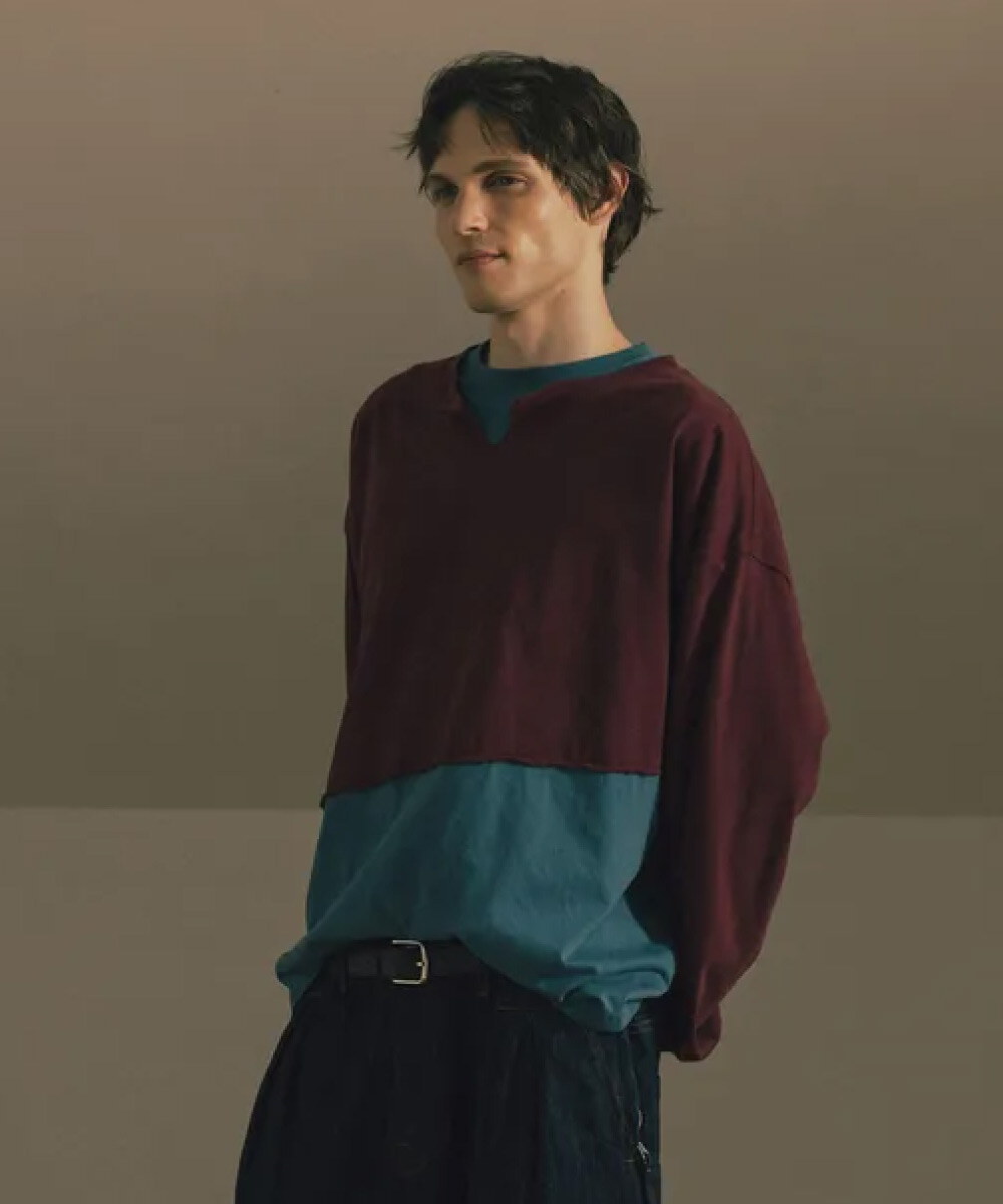 剪裁層次長袖上衣 Cut-Off Layered Long Sleeve