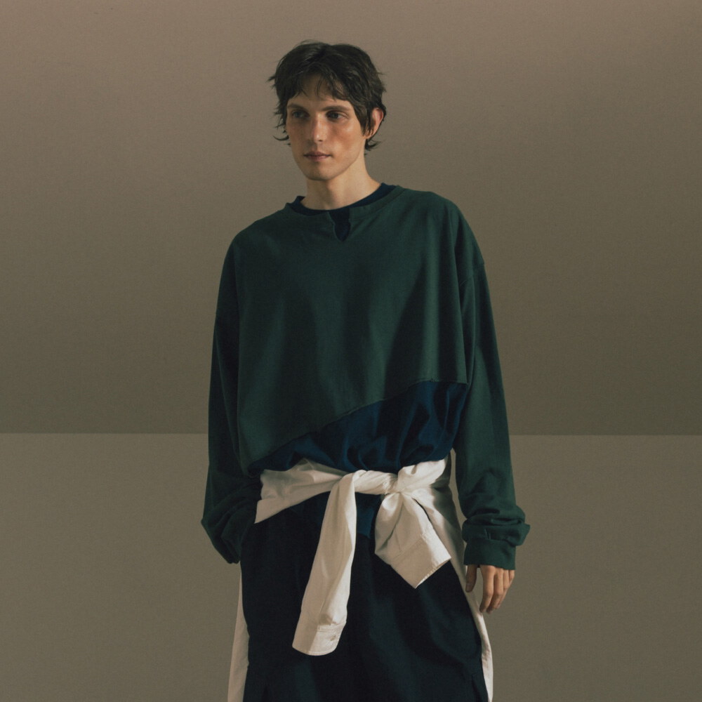 剪裁層次長袖上衣 Cut-Off Layered Long Sleeve