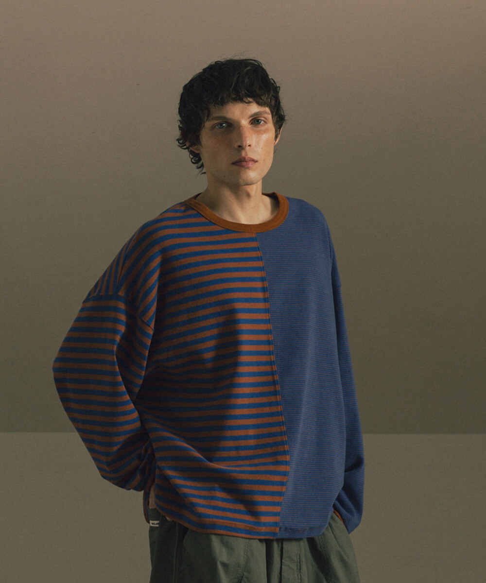 拼接條紋上衣 Mixed Stripe Long Sleeve