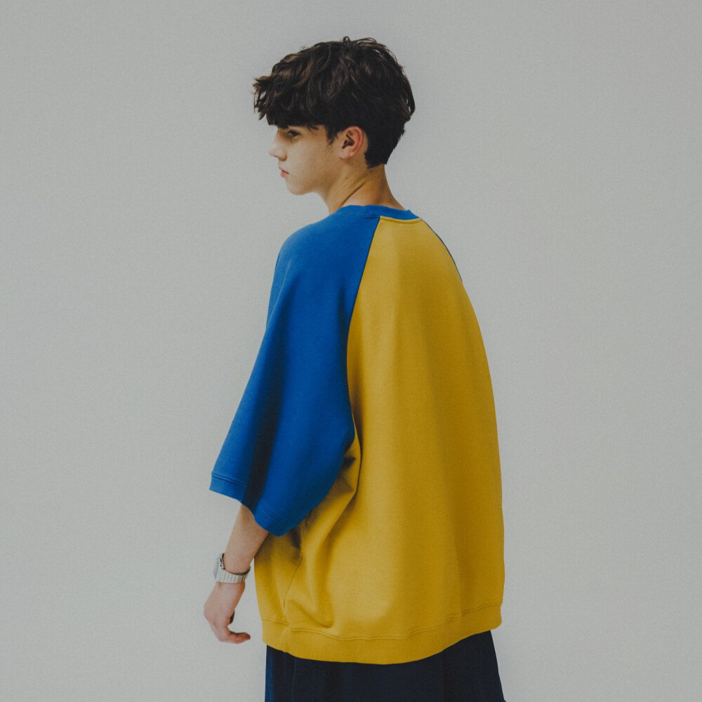 貼布短袖上衣 Applique Raglan Half Sweat Shirt