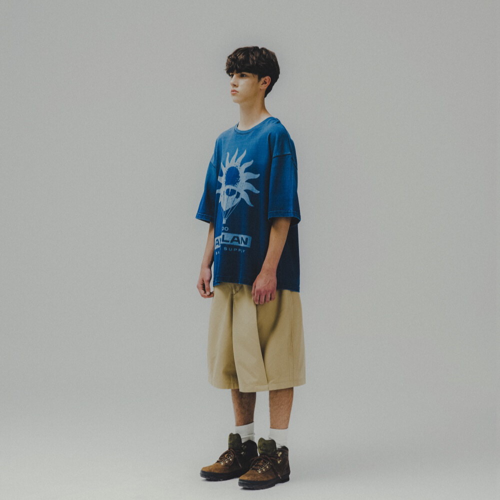 太陽圖案短Tee Graphic Denim Tee