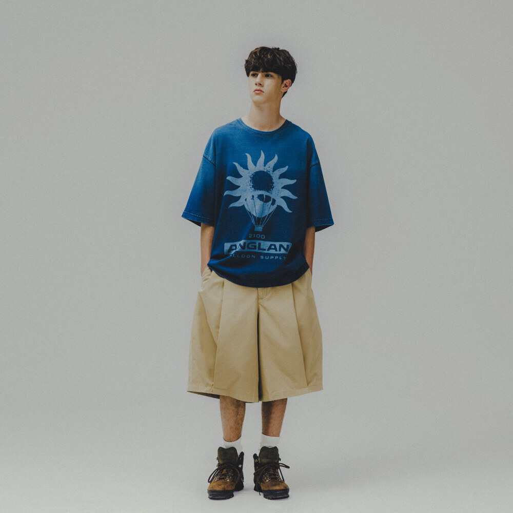 太陽圖案短Tee Graphic Denim Tee