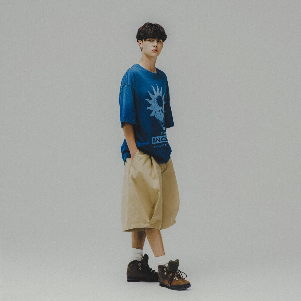 太陽圖案短Tee Graphic Denim Tee