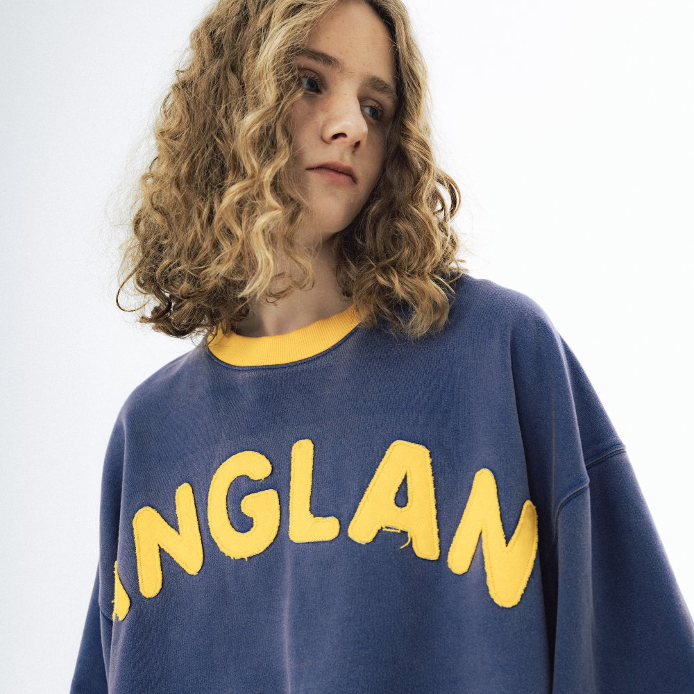 水洗大學Tee Applique Washed Sweat Shirt