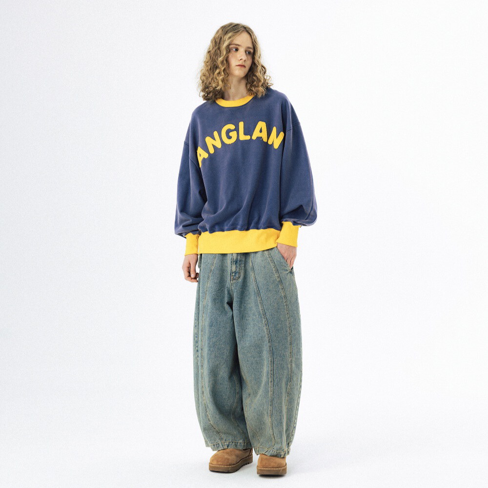 水洗大學Tee Applique Washed Sweat Shirt