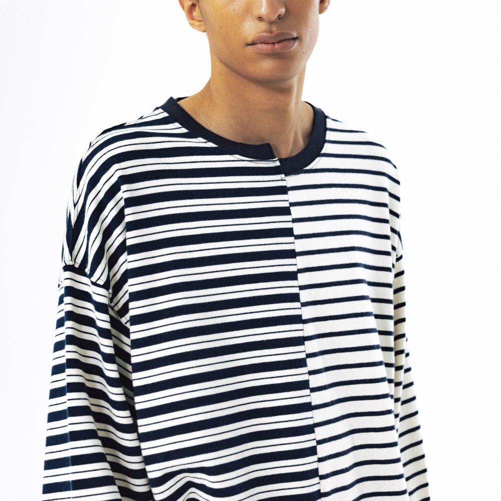 條紋上衣 Unbalanced Stripe Long Sleeve