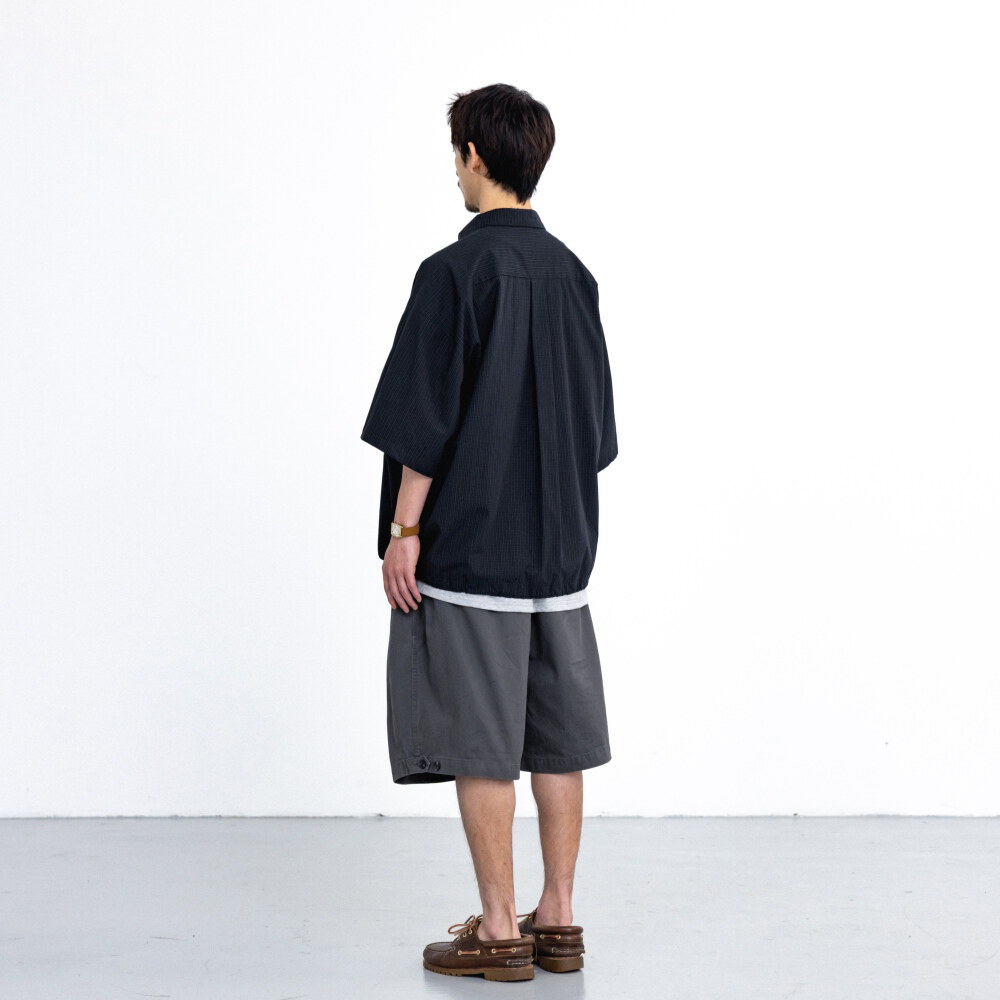 格紋拉鍊襯衫 Check Zip-Up Half Shirt