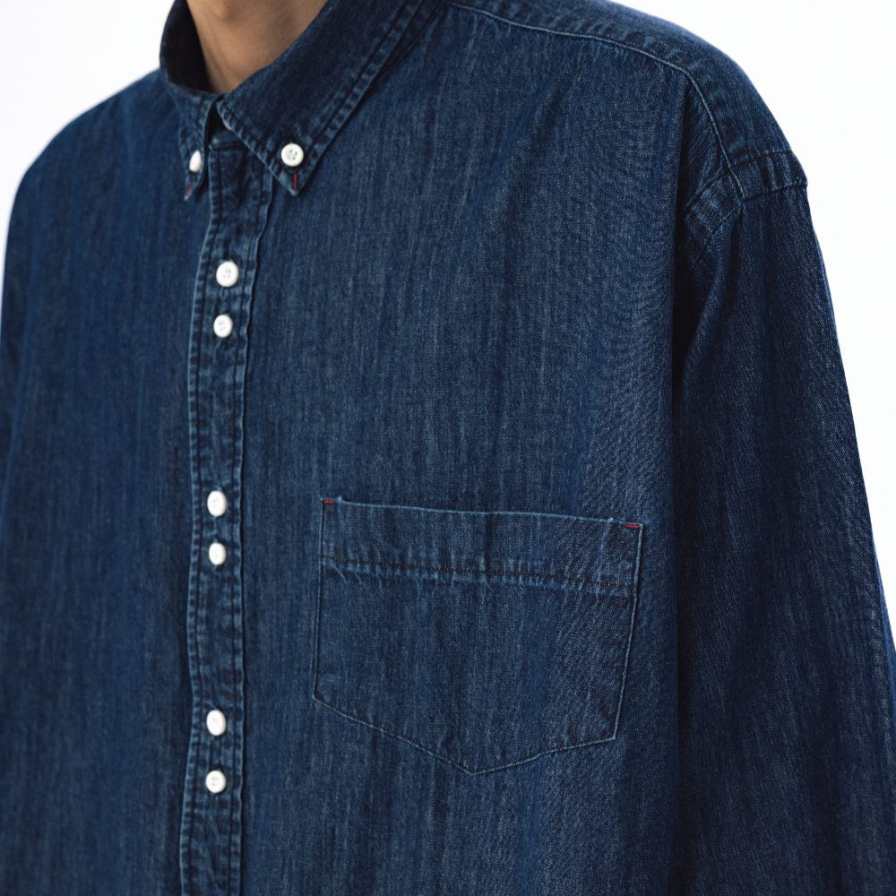 雙釦牛仔襯衫 Double Button Denim Shirt