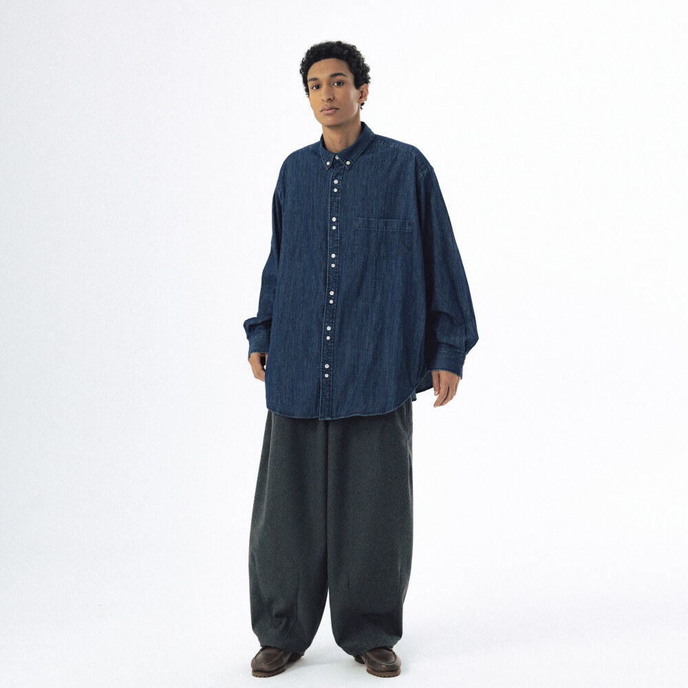 雙釦牛仔襯衫 Double Button Denim Shirt