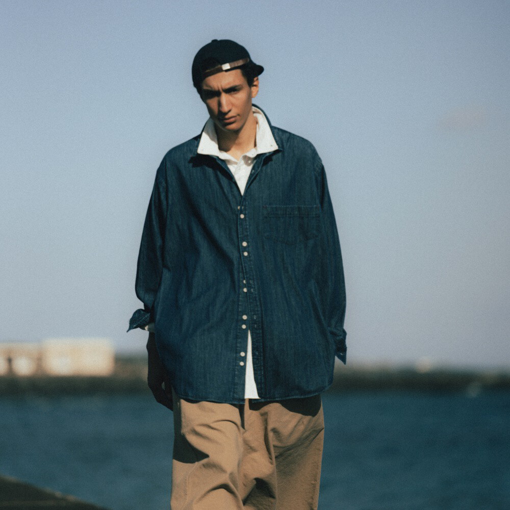 雙釦牛仔襯衫 Double Button Denim Shirt