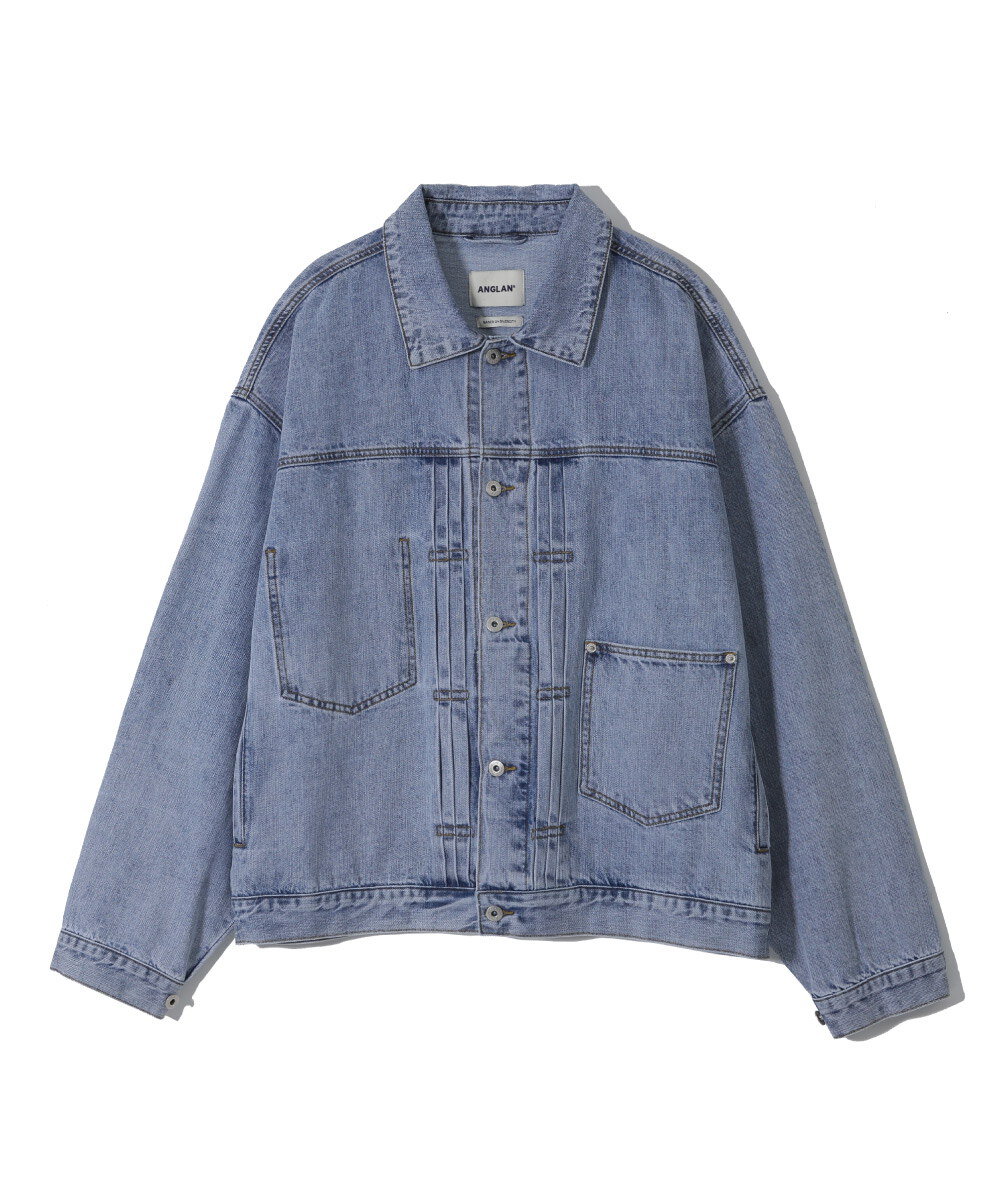 寬版牛仔外套 Pleated Wide Denim Jacket