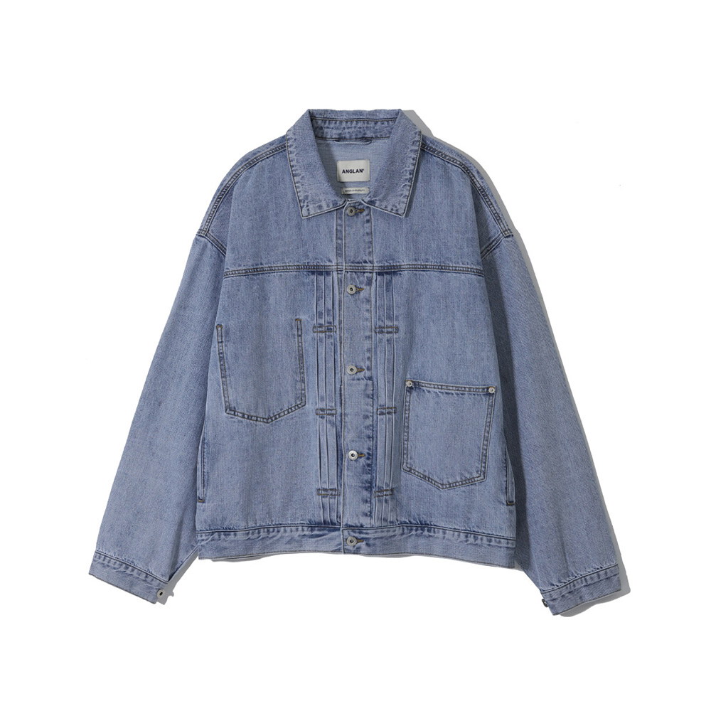 寬版牛仔外套 Pleated Wide Denim Jacket