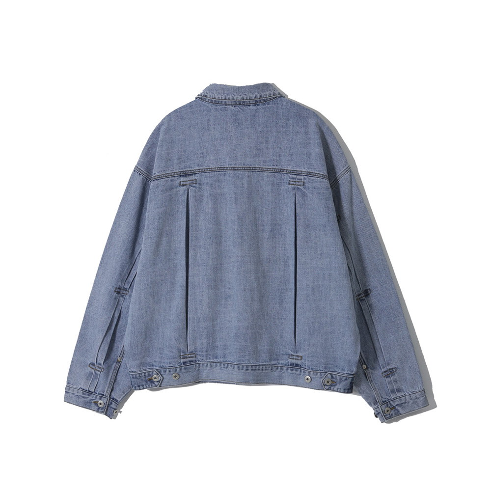 寬版牛仔外套 Pleated Wide Denim Jacket