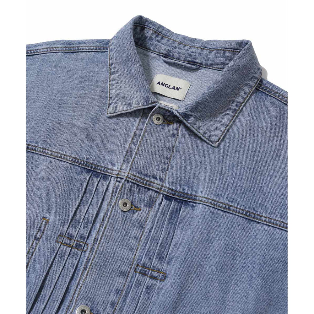 寬版牛仔外套 Pleated Wide Denim Jacket
