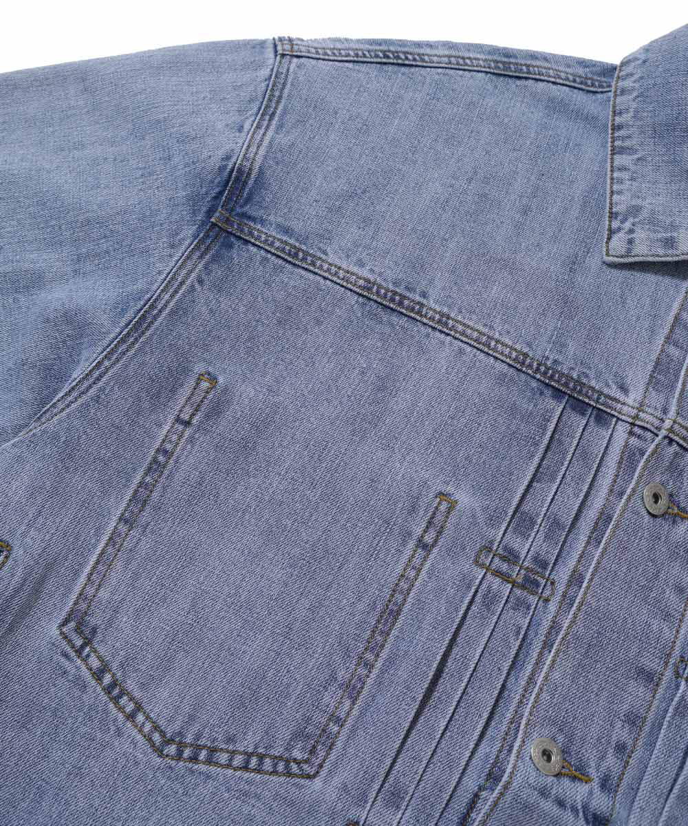 寬版牛仔外套 Pleated Wide Denim Jacket