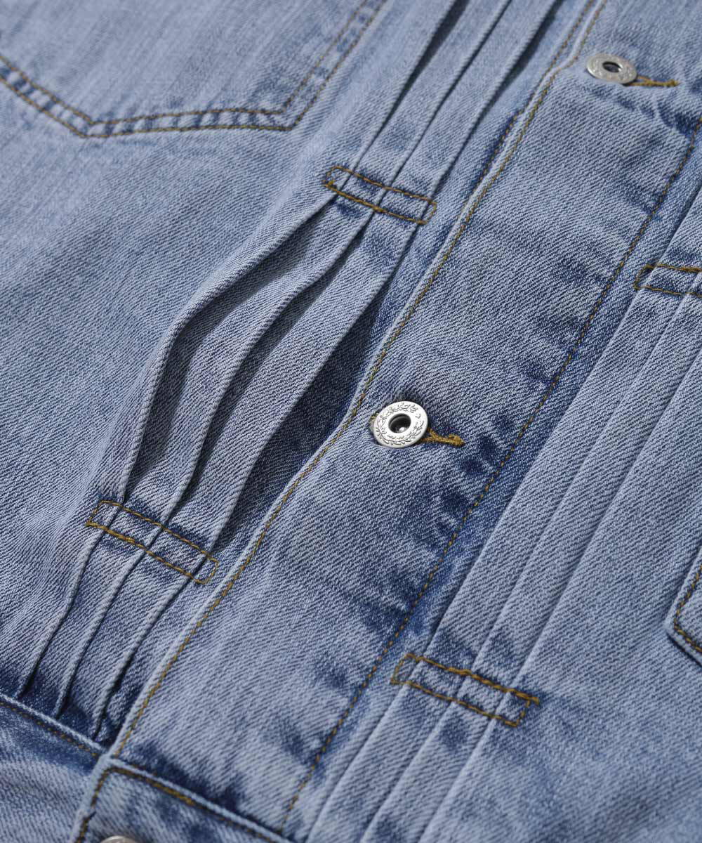 寬版牛仔外套 Pleated Wide Denim Jacket