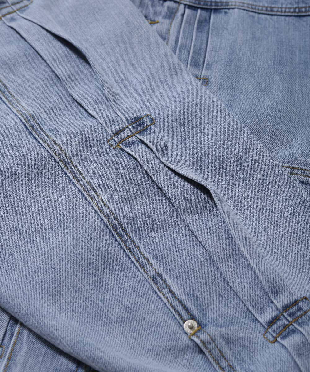 寬版牛仔外套 Pleated Wide Denim Jacket