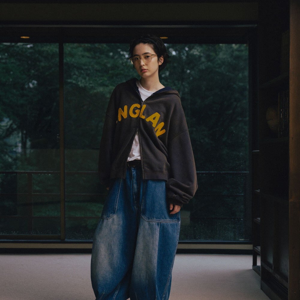 連帽外套 Applique Zip Up Washed Hoodie