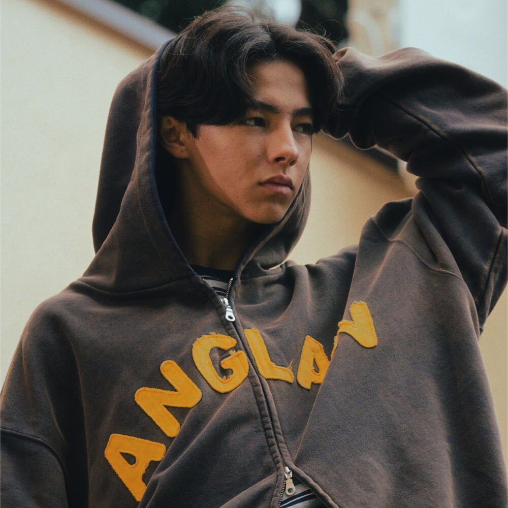 連帽外套 Applique Zip Up Washed Hoodie