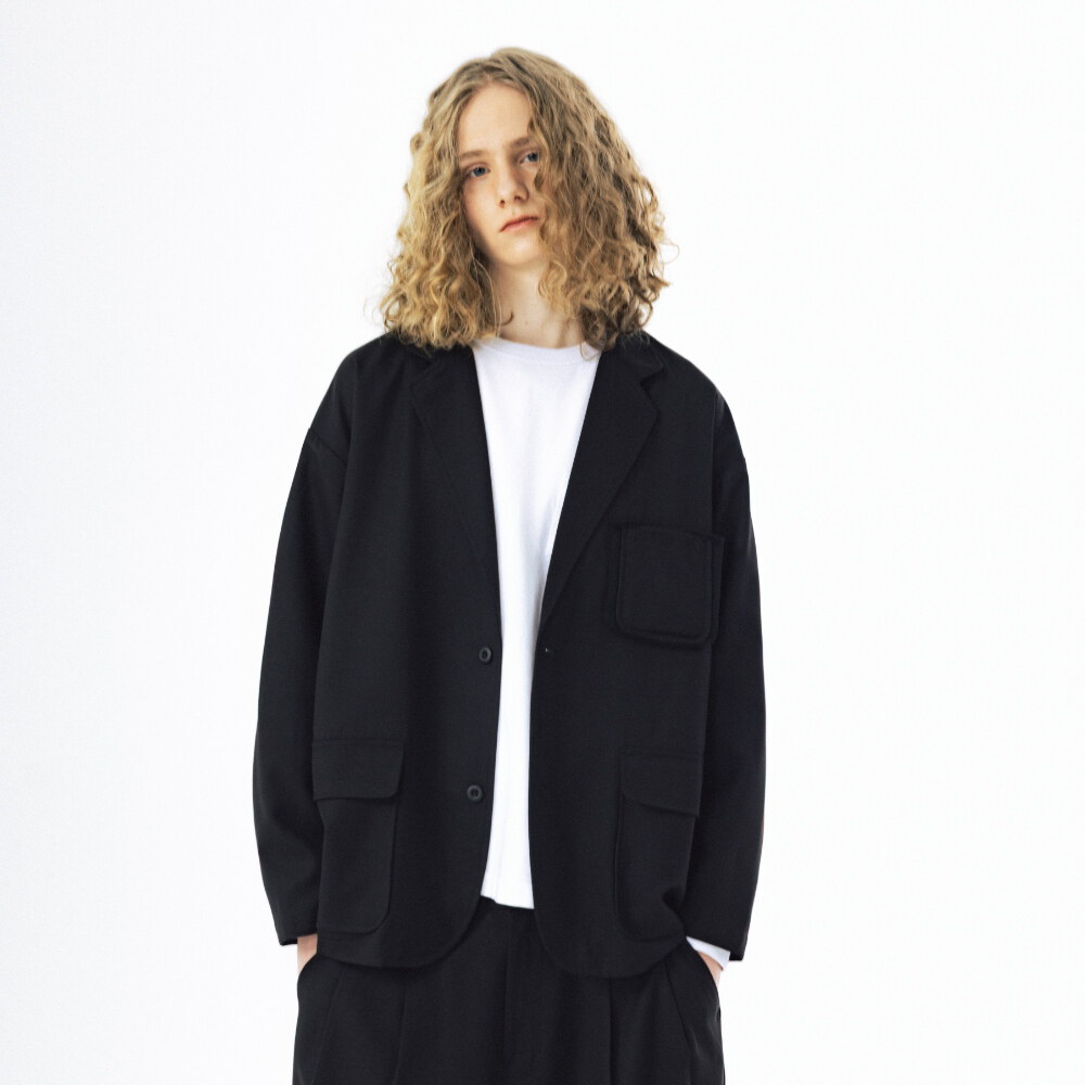 異材質西裝外套 Mix Structured Blazer