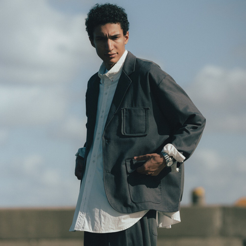 異材質西裝外套 Mix Structured Blazer