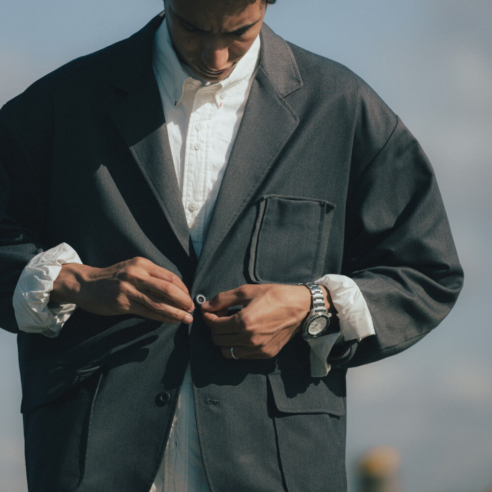 異材質西裝外套 Mix Structured Blazer
