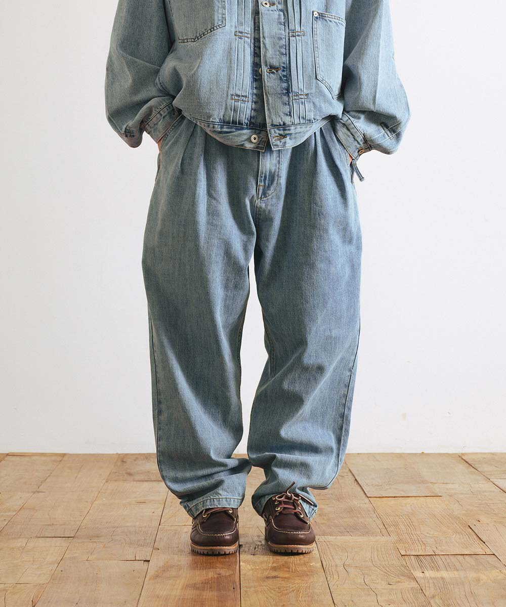 寬錐形牛仔褲 Wide Tapered Denim Pants