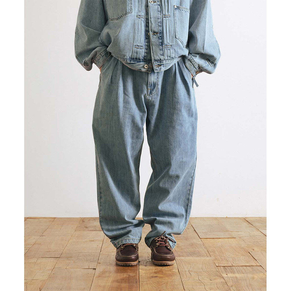 寬錐形牛仔褲 Wide Tapered Denim Pants