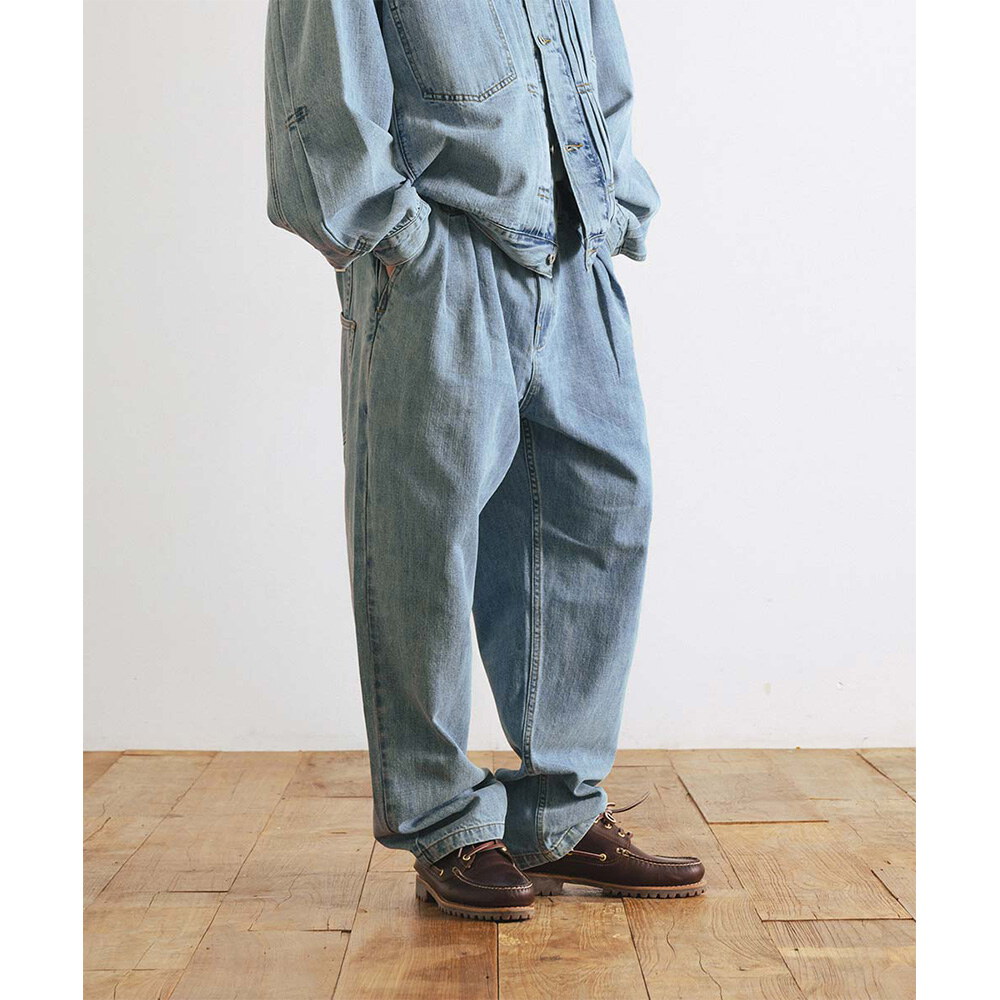 寬錐形牛仔褲 Wide Tapered Denim Pants