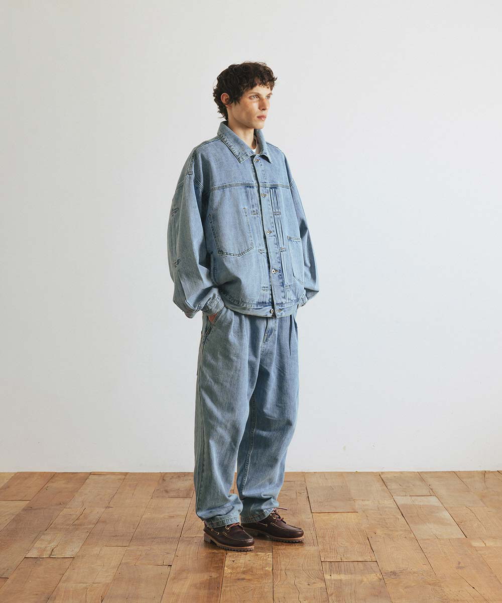 寬錐形牛仔褲 Wide Tapered Denim Pants