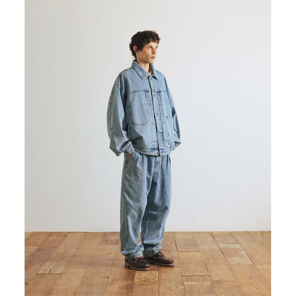寬錐形牛仔褲 Wide Tapered Denim Pants