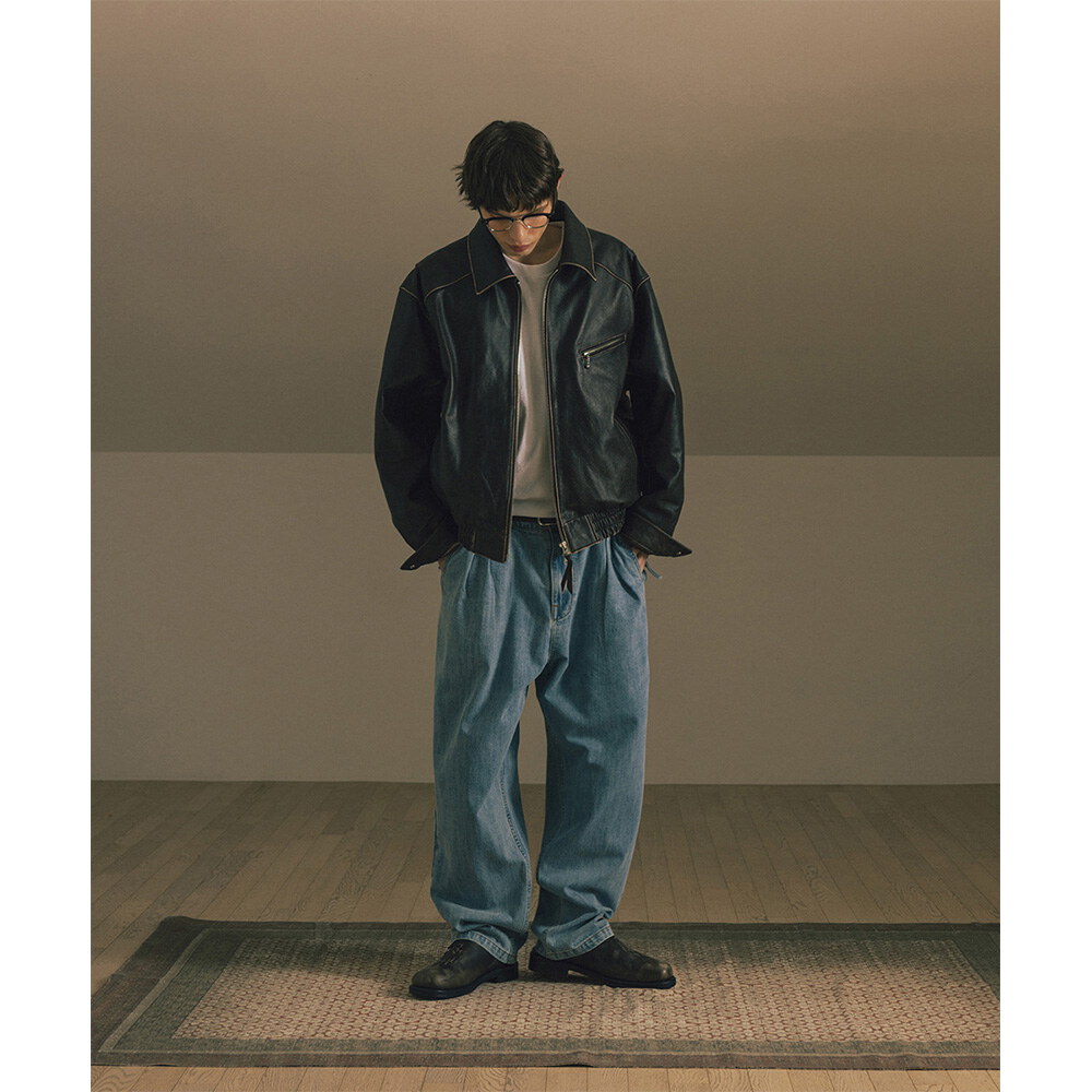 寬錐形牛仔褲 Wide Tapered Denim Pants
