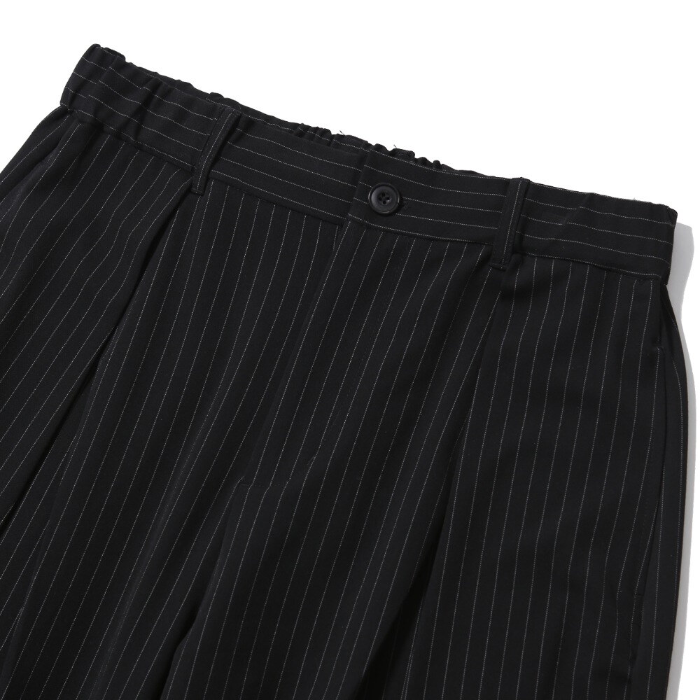 條紋打褶長褲 Overlapping Pleat Striped Trousers