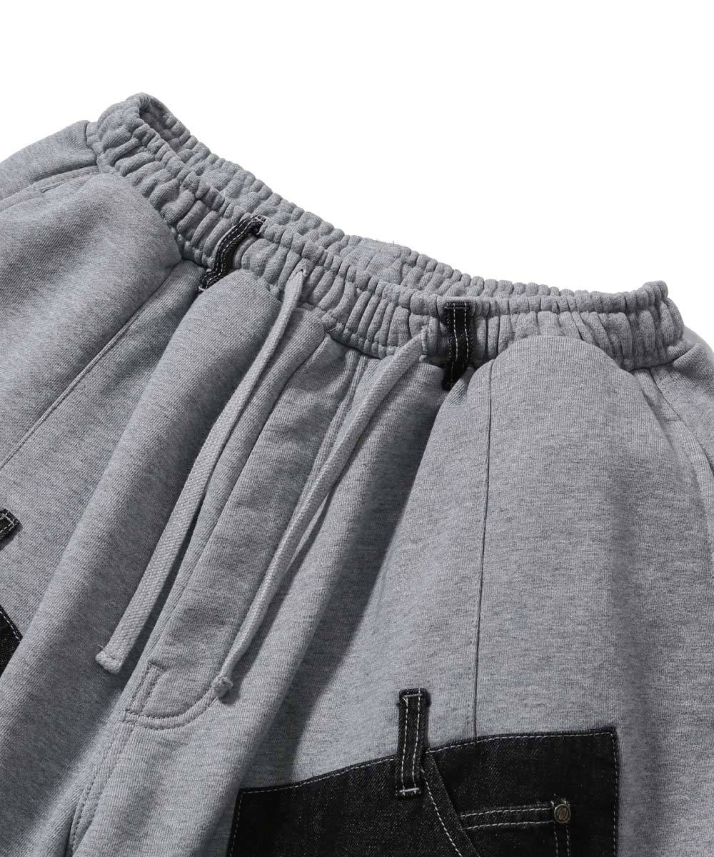 拼接休閒短褲 Denim Double Sweat Half Pants