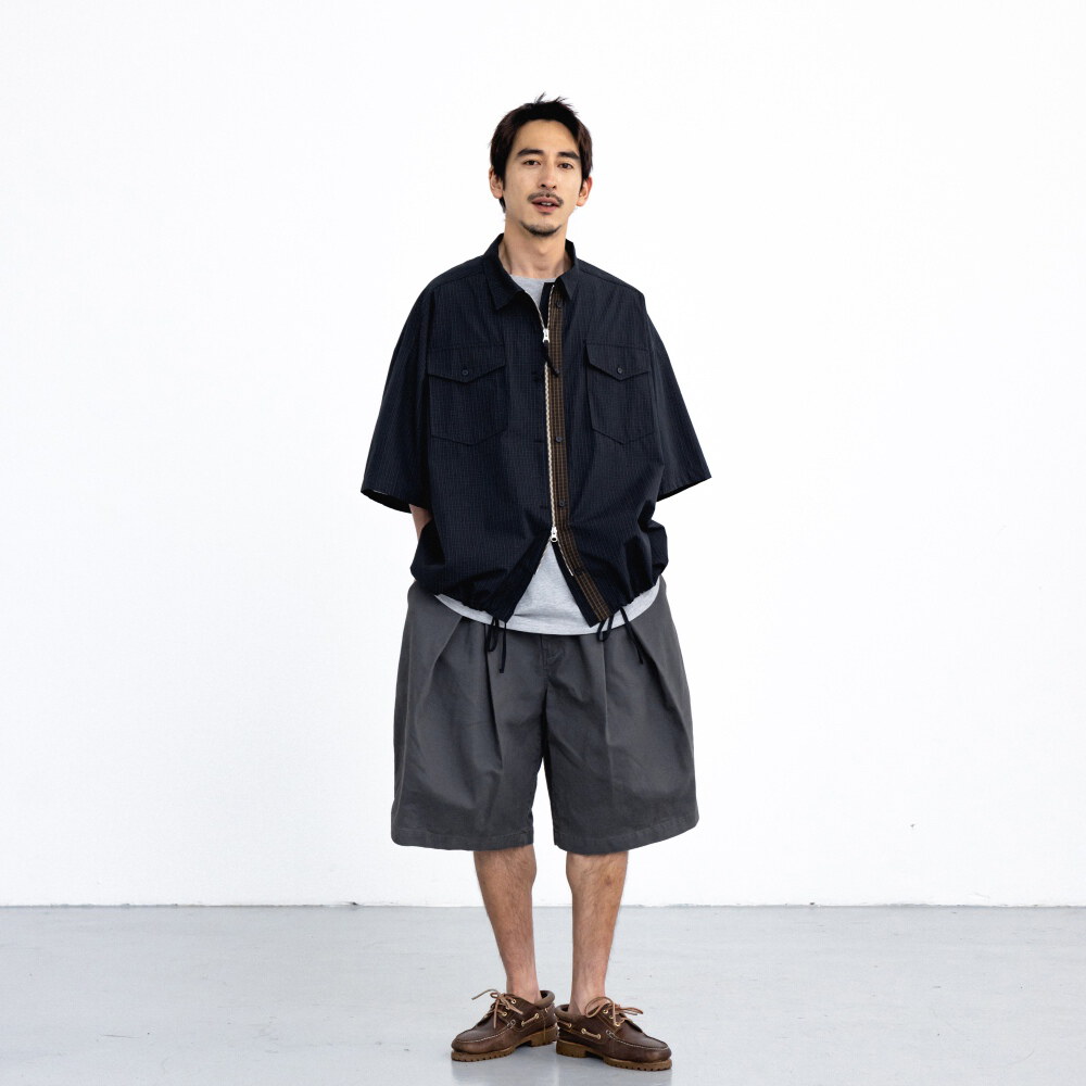 雙打褶五分褲 Cross Pleated Chino Half Pants